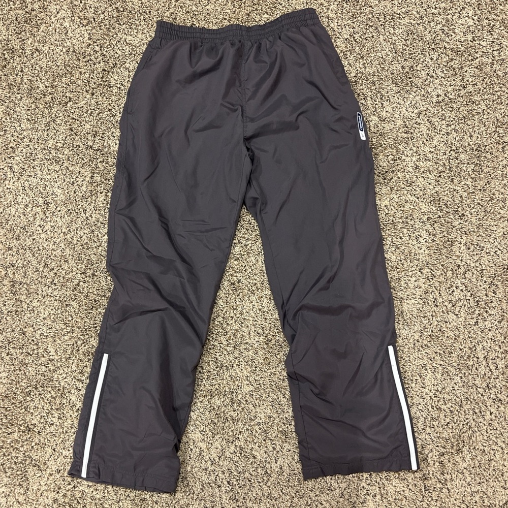 Vintage Reebok Gray Track Pants with White Stripes